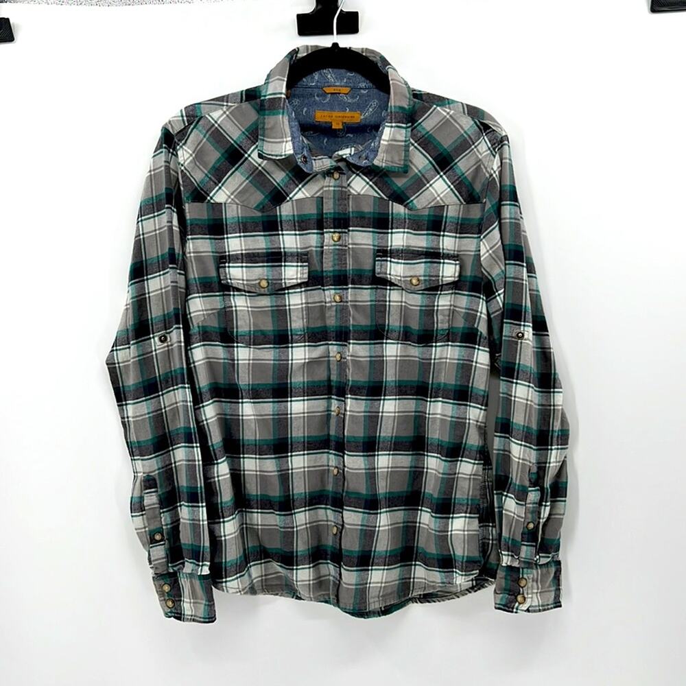 Jachs Girlfriend Bea Pearl Snap Flannel - Black/White/Green - Medium